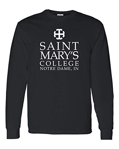 Saint Mary's College One Color White Stacked Text Long Sleeve - Black