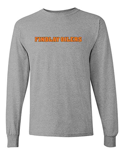 University of Findlay Oilers Text Logo Long Sleeve Shirt - Sport Grey