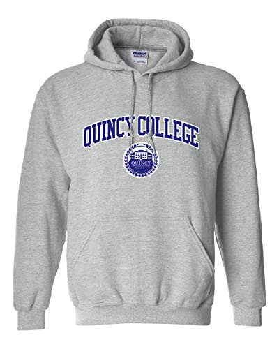 Quincy College Official Logo Hooded Sweatshirt - Sport Grey