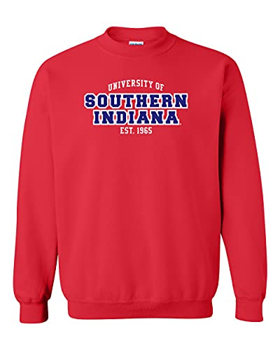 University of Southern Indiana EST Two Color Crewneck Sweatshirt - Red