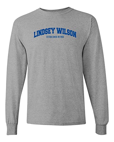 Lindsey Wilson College Block Long Sleeve T-Shirt - Sport Grey