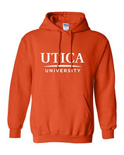 Load image into Gallery viewer, Utica University Text Hooded Sweatshirt - Orange

