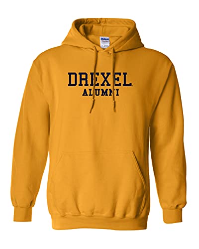 Drexel University Alumni Navy Text Hooded Sweatshirt - Gold
