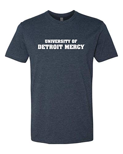 Premium University of Detroit Mercy Text One Color T-Shirt - Midnight Navy