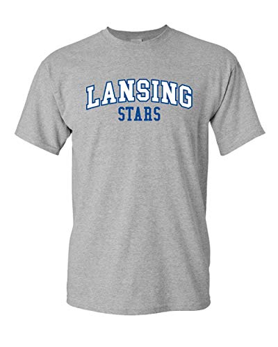 Lansing Stars Arched Two Color T-Shirt - Sport Grey