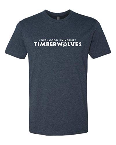 Premium Northwood Timberwolves Text One Color T-Shirt - Midnight Navy