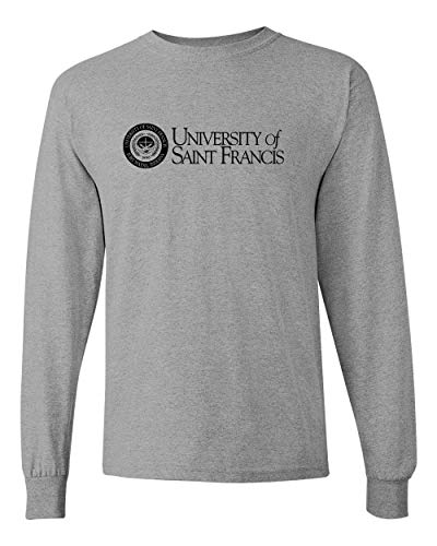 Saint Francis Black Text Long Sleeve T-Shirt - Sport Grey