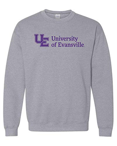 Evansville Purple Text Crewneck Sweatshirt - Sport Grey