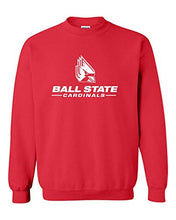 Load image into Gallery viewer, Ball State University with Logo One Color Crewneck Sweatshirt - Red
