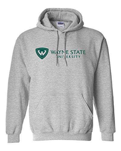 Wayne State University One Color Hooded Sweatshirt WSU Logo Apparel Mens/Womens Hoodie - Sport Grey