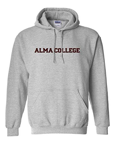 Alma College Block One Color Hooded Sweatshirt - Sport Grey