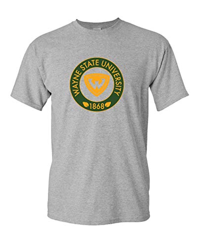 Wayne State University Two Color Circle T-Shirt - Sport Grey