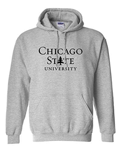 Chicago State University Seal Hooded Sweatshirt - Sport Grey