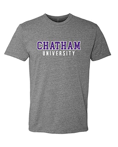Chatham University Block Letters Two Color Exclusive Soft Shirt - Dark Heather Gray