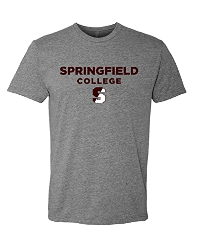 Springfield College S Logo Text Exclusive Soft Shirt - Dark Heather Gray