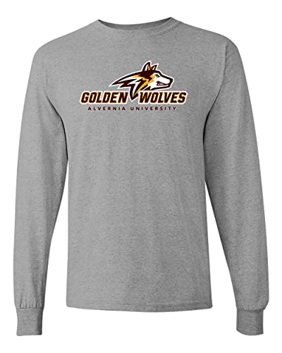 Alvernia University Golden Wolves Long Sleeve Shirt - Sport Grey