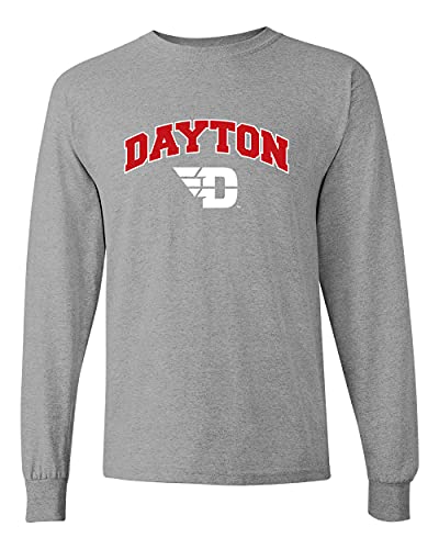 University of Dayton D Block Two Color Long Sleeve Shirt - Sport Grey