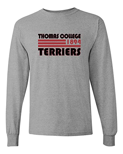 Thomas College Retro Long Sleeve Shirt - Sport Grey