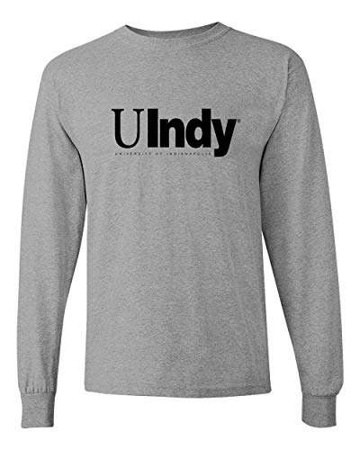 University of Indianapolis UIndy Black Text Long Sleeve - Sport Grey
