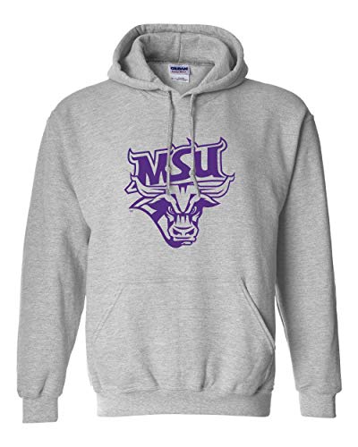 Minnesota State Mankato Purple MSU Hooded Sweatshirt - Sport Grey