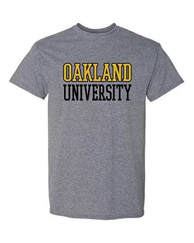 Oakland University Text Two Color T-Shirt - Graphite Heather