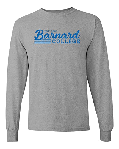 Vintage Barnard College Long Sleeve Shirt - Sport Grey