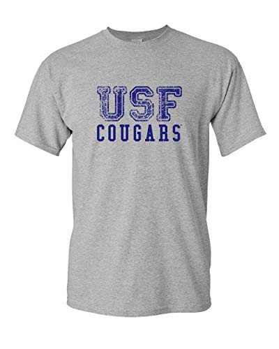Saint Francis USF Cougars Blue Ink T-Shirt - Sport Grey