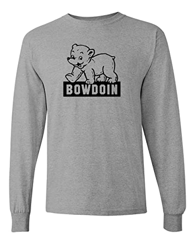 Bowdoin College Classic Polar Bear Long Sleeve Shirt - Sport Grey