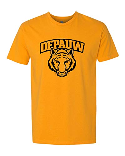 DePauw Tiger Head Black Ink Exclusive Soft Shirt - Gold