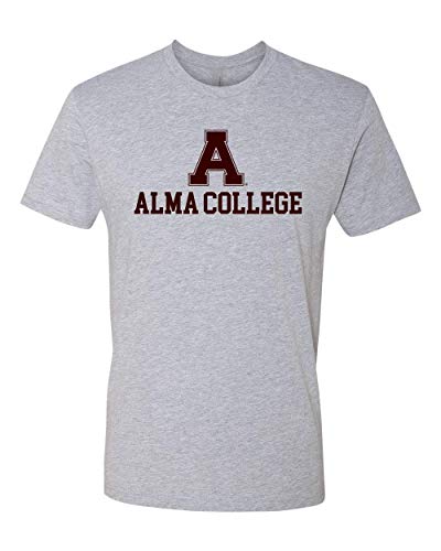 A Alma College Stacked One Color Exclusive Soft Shirt - Heather Gray