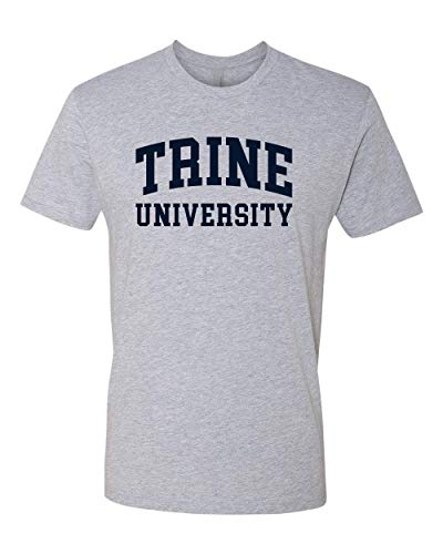 Premium Trine University Navy Text T-Shirt - Heather Gray