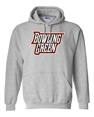 Bowling Green Text Logo Full Color Hooded Sweatshirt - Sport Grey