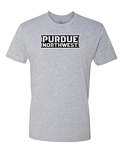 Purdue Northwest Block Text Logo Two Color Exclusive Soft Shirt - Heather Gray