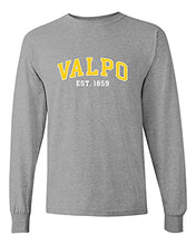 Load image into Gallery viewer, Valparaiso Valpo Est 1859 Long Sleeve T-Shirt - Sport Grey
