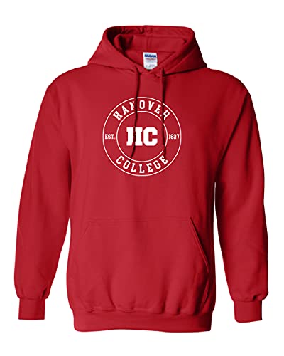 Hanover College Circle One Color Hooded Sweatshirt - Red