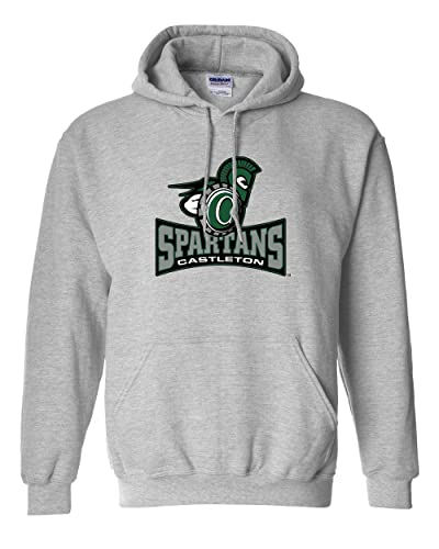 Castleton University Full Mascot Hooded Sweatshirt - Sport Grey