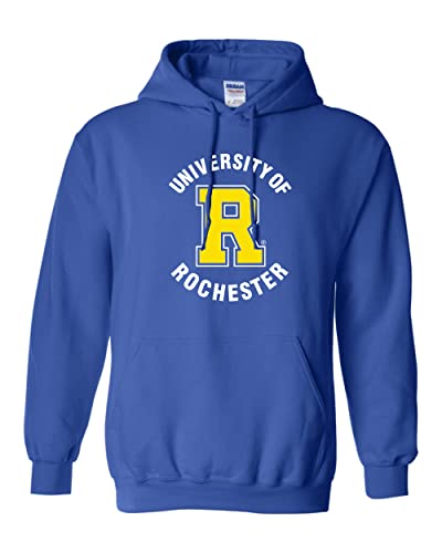 University of Rochester Circular Text Logo Hooded Sweatshirt - Royal