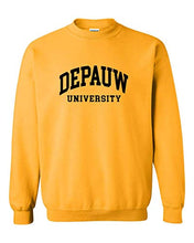 Load image into Gallery viewer, DePauw 1 Color Black Text Crewneck Sweatshirt - Gold
