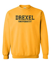 Load image into Gallery viewer, Drexel University Navy Text Crewneck Sweatshirt - Gold
