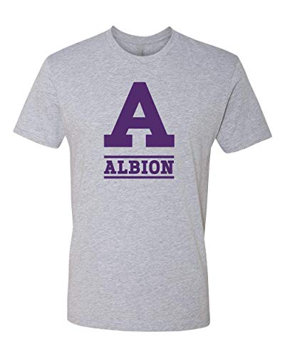 Premium Albion College One Color Purple A T-Shirt Britons Logo Apparel Mens/Womens T-Shirt - Heather Gray
