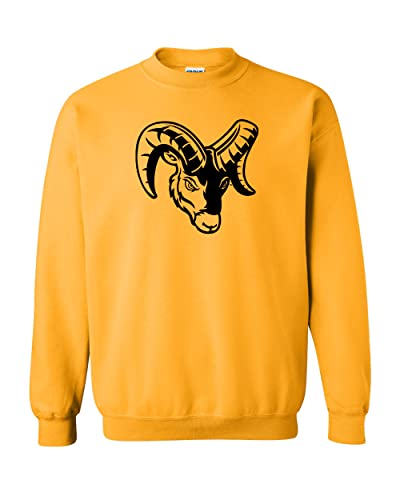 Framingham State University Mascot Head Crewneck Sweatshirt - Gold