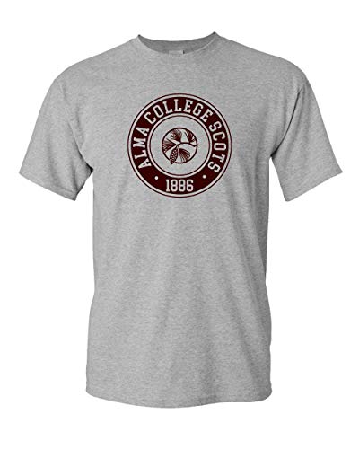 Alma College Circle One Color T-Shirt - Sport Grey