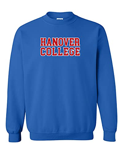 Hanover College Block Two Color Crewneck Sweatshirt - Royal
