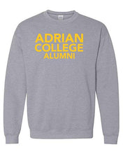 Load image into Gallery viewer, Adrian College Alumni Stacked 1Color Gold Text Crewneck Sweatshirt - Sport Grey
