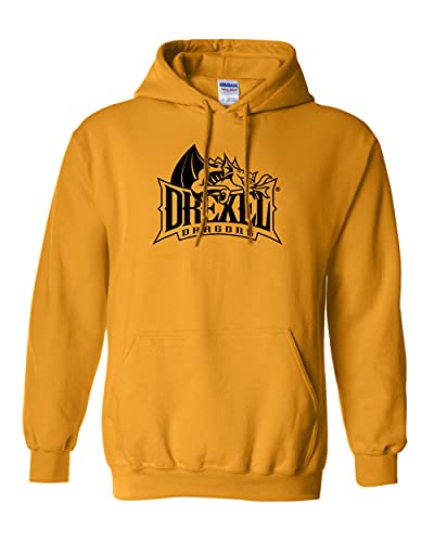 Drexel University Full Logo 1 Color Hooded Sweatshirt - Gold