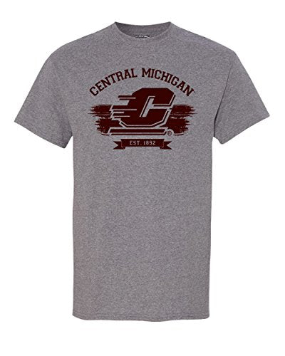 Central Michigan University Grey Vintage Adult T-Shirt - Graphite Heather