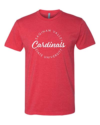 Saginaw Valley State University Circular 1 Color Exclusive Soft Shirt - Red