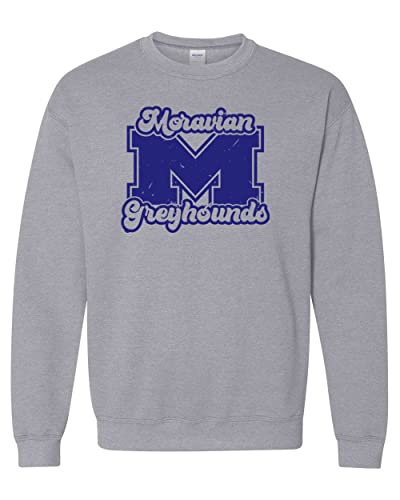 Vintage Moravian Greyhounds Crewneck Sweatshirt - Sport Grey