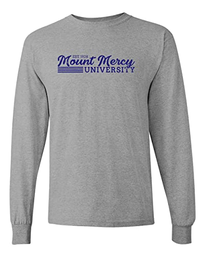Vintage Mount Mercy University Long Sleeve T-Shirt - Sport Grey