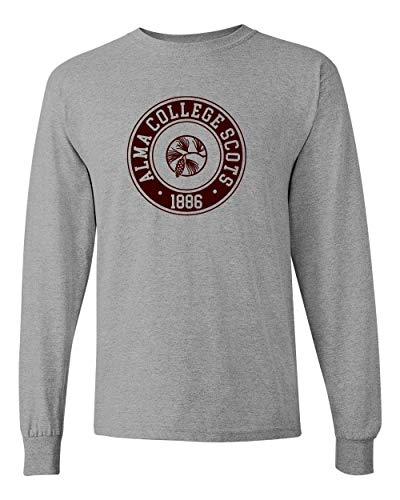 Alma College Circle One Color Long Sleeve - Sport Grey
